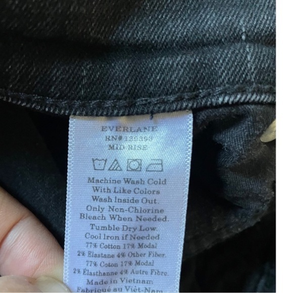 Everlane Mid Rise Ankle Jeans Washed Black Size 28 - Picture 14 of 14